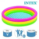 Бассейн надувной Intex 57412NP Радуга с надувным дном 114x25 см от 2 лет