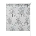 Миниролло ПраймДекор Деревья blackout серебристо-серый 43x170