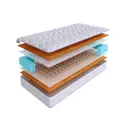 Матрас SkySleep Simple 2 BS 130x185 см зависимый пружинный блок, полутораспальный, ортопедический, жесткий, кокосовый