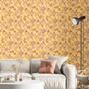 Обои флизелиновые Decoracion Фантазийные цветы 1 м цвет розово-желтый 7050903-vinil-280x100x4