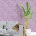 Обои флизелиновые Decoracion Узорные листья 1 м цвет сиреневый 7051403-vinil-280x100x4