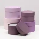 Набор круглых коробок Upak land 5 в 1" Лаванда" 23x23x14 - 15x15x10 см