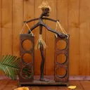 Держатель для бутылок Simaland Абориген с коромыслом 40x65x12 см дерево цвет коричневый