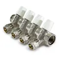 Коллектор распределительный TIM MR135N-1-C-4 с регулировочными вентилями и цангами 1" 3 отвода под трубу 16
