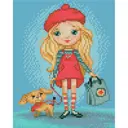 Алмазная мозаика на подрамнике Белоснежка Девочка с собачкой 637-ST-S, 20x25 см