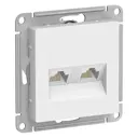 Розетка компьютерная двойная Schneider Electric ATLASDESIGN, цвет белый