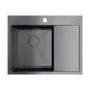 Кухонная мойка OMOIKIRI Akisame 65-GM-L 65x51см из нержавеющей стали/вороненая сталь