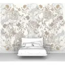Фотообои флизелиновые Первое ателье 300x225 см Бежевый цветочный узор pw78613-3