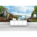 Фотообои флизелиновые Первое ателье 400x180 см Беседка у моря pw70469-4