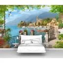 Фотообои флизелиновые Первое ателье 400x275 см Набережная у кафе pw70631-4