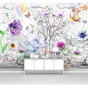 Фотообои флизелиновые Первое ателье 200x150 см Слоник у дерева на фоне обрушенной стены pw93995-2