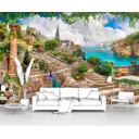 Фотообои флизелиновые Первое ателье 200x130 см Улица с длинной лестницей pw28757-2