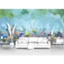 Фотообои флизелиновые Первое ателье 200x110 см Цветы на фоне туманного леса pw97348-2