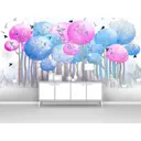 Фотообои флизелиновые Первое ателье 200x100 см Разноцветные деревья с кроной в виде шаров pw147650-2