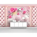 Фотообои флизелиновые Первое ателье 400x250 см Выпуклые круги и розы в проеме колонн pw95165-4