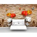 Фотообои флизелиновые Первое ателье 200x125 см Антуриум у каменной стены pw95900-2