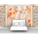 Фотообои флизелиновые Первое ателье 200x125 см Розы на шелке между колонн pw95653-2