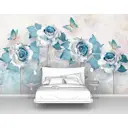 Фотообои флизелиновые Первое ателье 300x190 см Цветы с голубыми лепестками pw96280-3