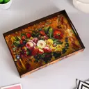 Поднос 20.4x30.4 см Дарим красиво Цветы дерево цвет разноцветный