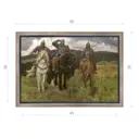 Картина Виктора Васнецова Богатыри 1898 (Третьяковская галерея) Матовый холст в раме 35x50 см