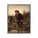 Картина Василия Перова Рыболов 1871 (Третьяковская галерея) Матовый холст в раме 75x60 см