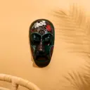 Панно маска настенная "Ломбок стайл" с ящеркой и цветком, 33x18x8 см