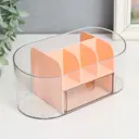 Шкатулка для косметики "Овальная с ящичком" розовая 8.5x19.5x9 см