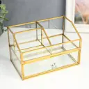 Шкатулка для косметики и украшений с ящичком "Золотые грани" 12x11.4x18.8 см
