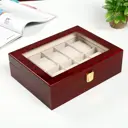 Шкатулка под часы Simaland 10 отделений "Красно-коричневая" 8x26x20 см