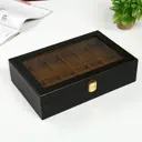 Шкатулка под часы Simaland 12 отделений Чёрная матовая 8.3x31x20 см