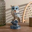 Сувенир интерьерный "Сова на ветке" синяя 23 см