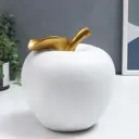 Сувенир интерьерный "Белое яблоко с золотым листочком" 18.5x17x17 см