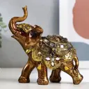 Сувенир интерьерный "Слонёнок в золотой попоне с зеркальной мозаикой" 13.5x12x5.7 см