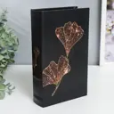 Шкатулка-сейф книга "Золотые лепестки на чёрном" 21x13x5 см