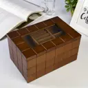 Шкатулка для украшений "Клетка" коричневая 13.8x16.5x24 см
