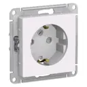Розетка встраиваемая Schneider Electric AtlasDesign ATN000145 с заземлением со шторками цвет белый