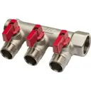 Коллектор резьбовой Aqualink с шаровыми кранами FM 3/4"x3/4"x1/2"x4