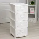 Комод Росспласт 1593591 4 ящика 38.5x47x93.5 см пластик цвет белый