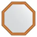 Зеркало в багетной раме Evoform золотые бусы на бронзе 60 мм 71.6x71.6 см BY 3708