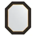 Зеркало в багетной раме Evoform черное дерево с золотом 71 мм 58x73 см BY 7286