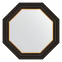 Зеркало в багетной раме Evoform черное дерево с золотом 71 мм 58x58 см BY 7402