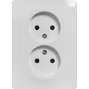 Розетка двойная встраиваемая Systeme Electric Glossa без заземления в сборе цвет белый