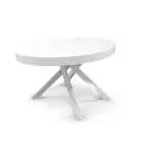 Кухонный стол овальный Лидер Bezzo 1400 EV 188-188x90x76.50 см бук цвет белый глянец