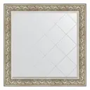 Зеркало с гравировкой в багетной раме Evoform барокко серебро 106 мм 110x110 см BY 4467