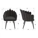 Стул Milavio Ракушка 13 Ч 85x57x50 см ткань цвет серо-коричневый ножки черные
