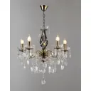 Люстра подвесная хрустальная Мелодия Света P6797 Monogram 5 ламп 20 м² цвет бронза