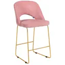 Барный стул R-home Lars 52.5x96x57.5 см цвет розовый/золотой