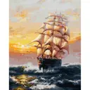 Картина по номерам на холсте Белоснежка Под парусами 010-AB