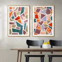 Набор постеров 28 картин Яркие осколки Геометрия 40x30 см 2 шт в тубусе без рамы