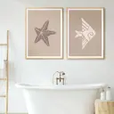 Набор постеров 28 картин "Морская звезда и рыбка" 50x40 см 2 шт, в тубусе без рамы